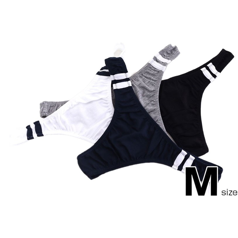 Men's thong cotton fabric side double color matching sexy breathable Men's thong T pants low waist