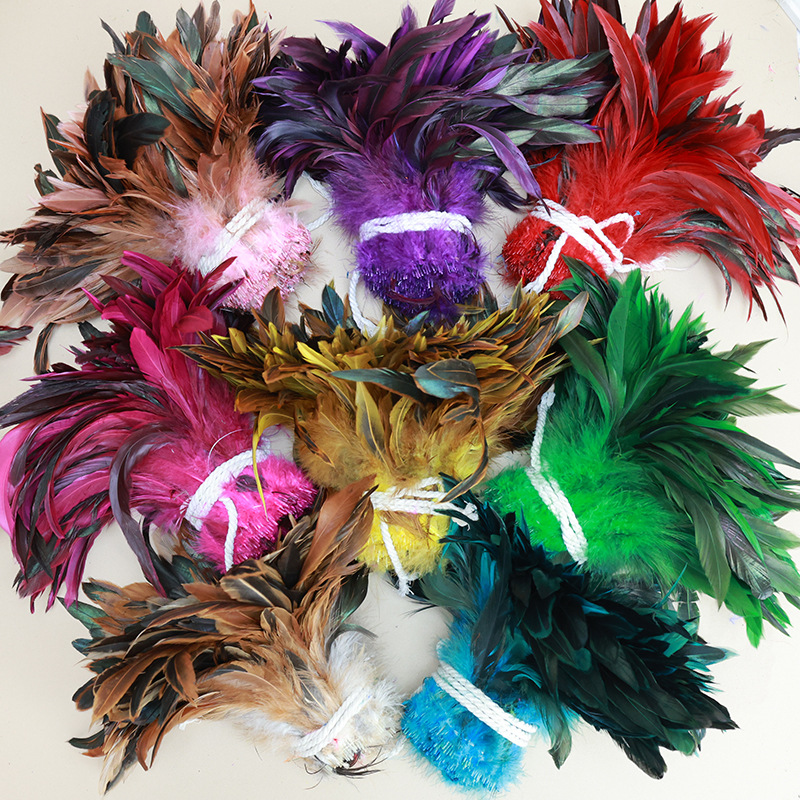 Picture of in stock 50 6-8 inch natural purple swimming feather chicken feather diy handmade accessories shooting props clothing accessories