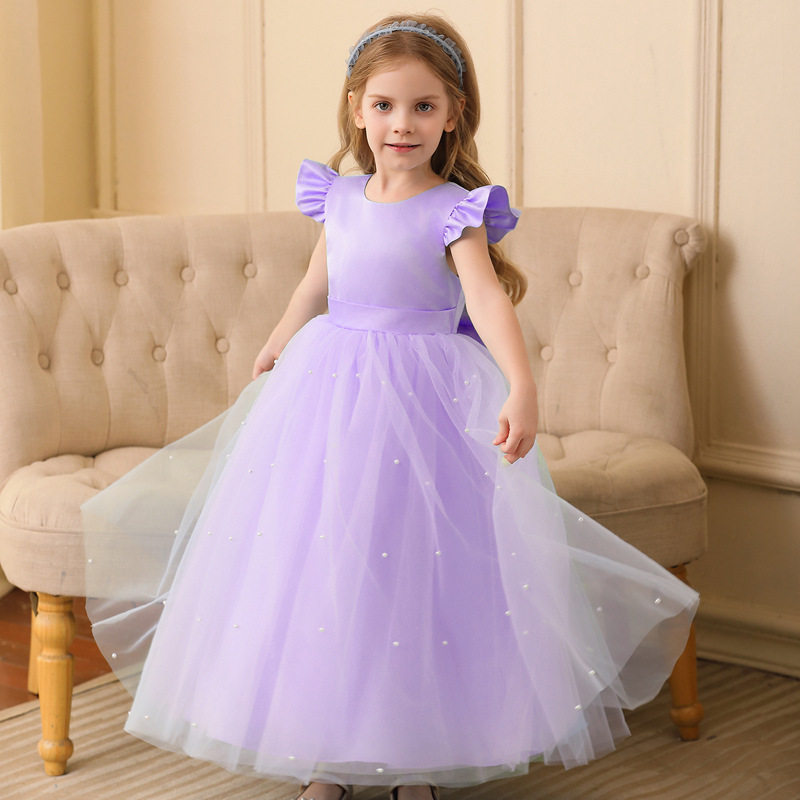 Picture of Amazon Children's Dress High-end Big Bow Mesh Princess Dress Girls Piano Performance Dress dress