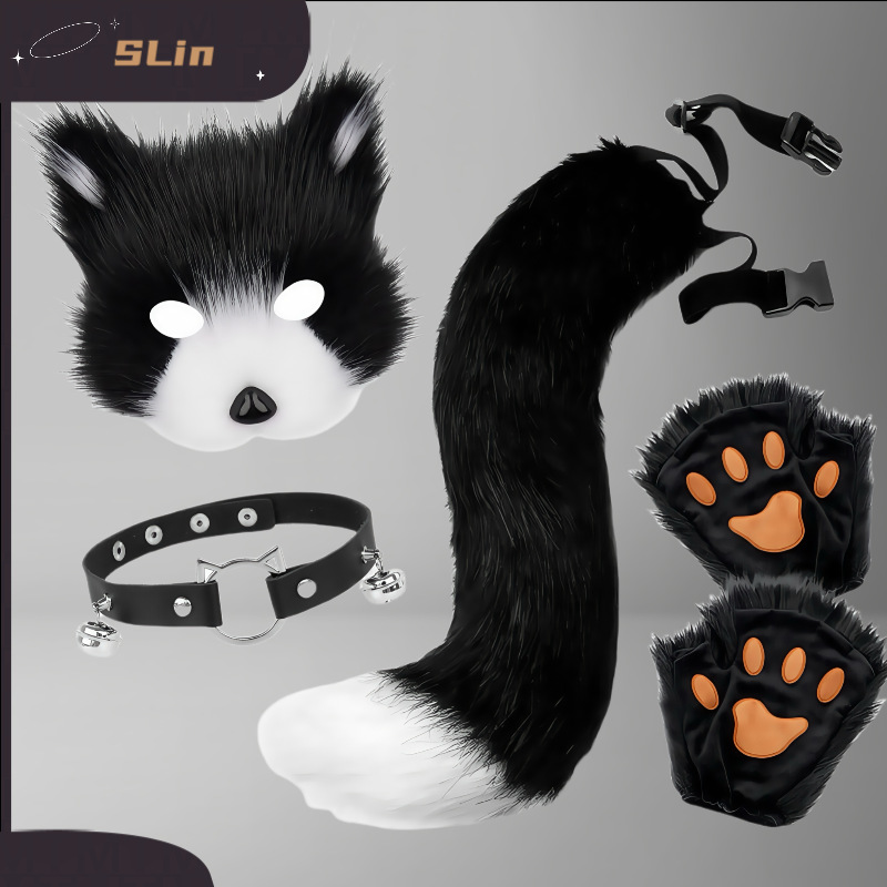 Halloween set of fox ears cos animal ears animal tail plush gloves animal claw fun female accessories tail mask