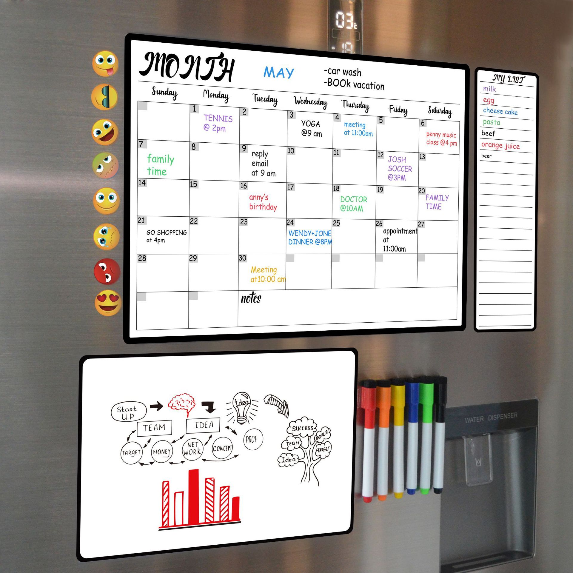 Cross-border size monthly and weekly schedule dry erase calendar erasable message board magnetic refrigerator sticker