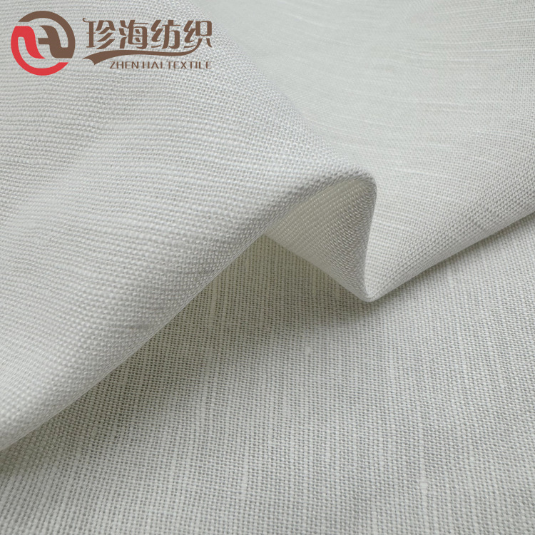 Picture of Spot 140g Linen Cotton Spring and Summer Clothing Fabric Cotton and Linen White Cloth Shirt Printed Linen Cotton Fabric Batch