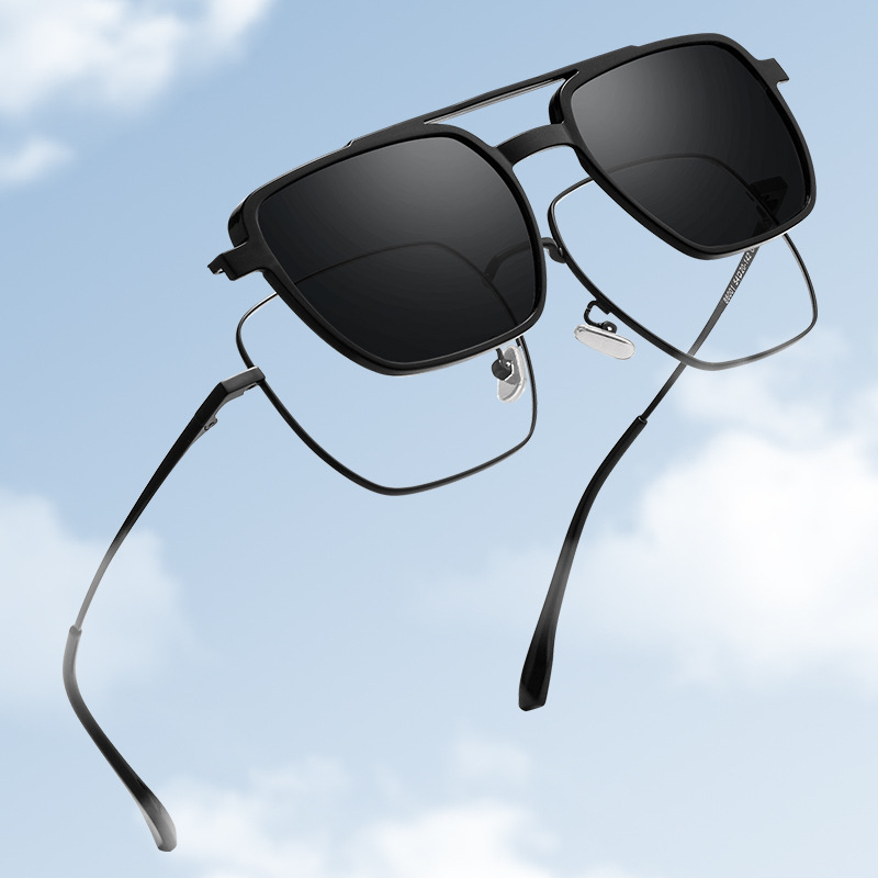 Picture of New set of glasses 86001 polarized gray sunglasses adsorption sunglasses can be equipped with myopia glasses degaussing glasses frame