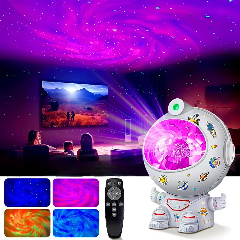 Cross-Border Creative Sitting Vortex Astronaut Projection Lamp Atmosphere Lamp Astronaut Nebula Night Lamp Remote Control Projection Lamp