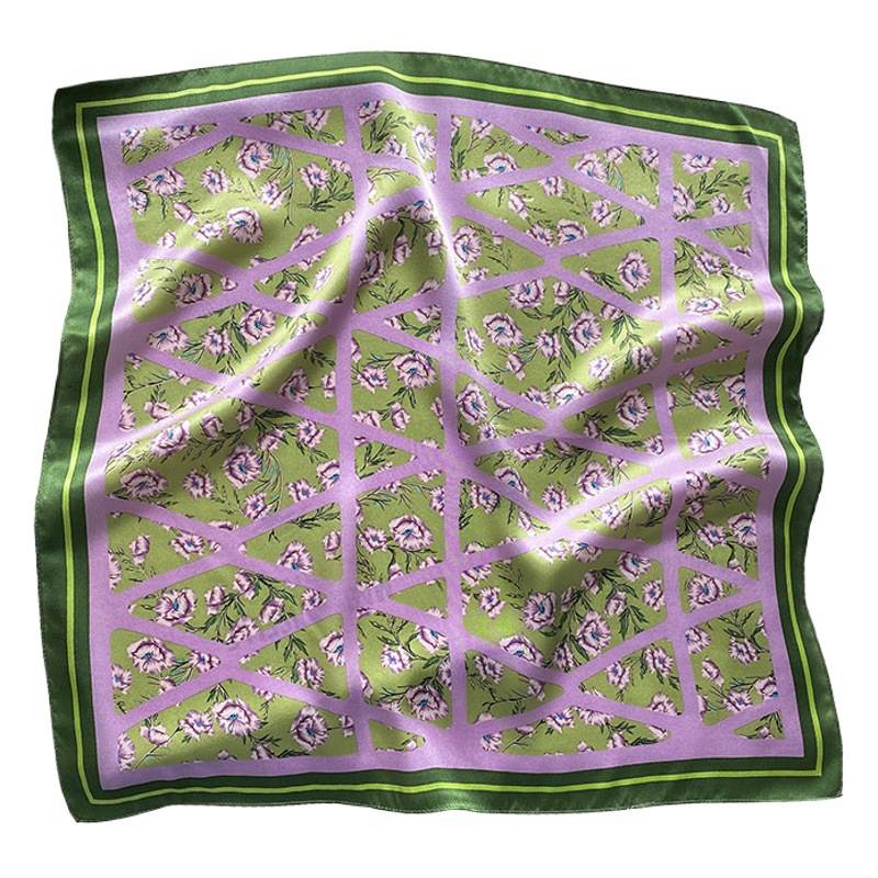53cm Silk Small Square Scarf Scarf Mother Mulberry Silk Spring and Autumn Western Style Fashion Scarf Women's Winter New