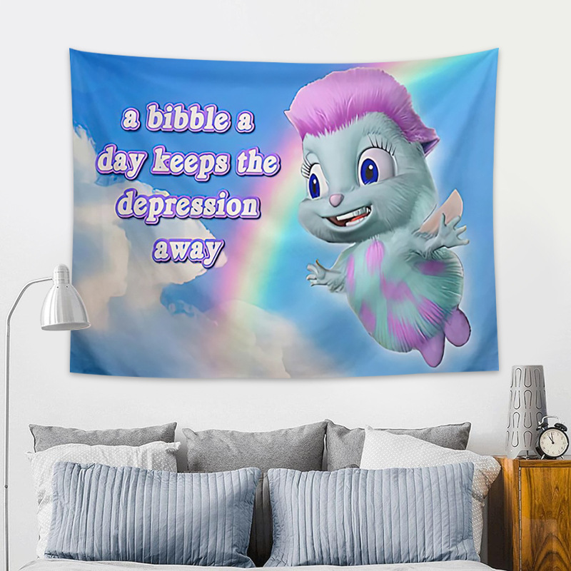 Picture of Personality funny Bibble tapestry cartoon animation bedroom decoration background wall hanging cloth foreign trade hot tapestry tapestry