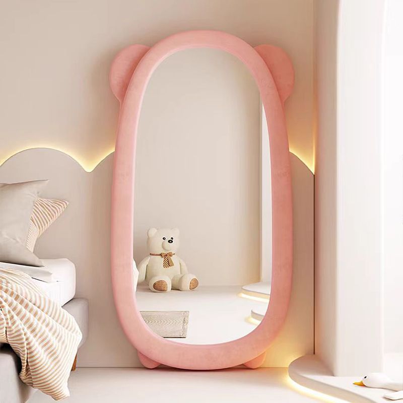 Picture of Golden bear high-value wavy full body mirror ins bedroom photo Douyin princess dressing mirror soft bag fitting mirror