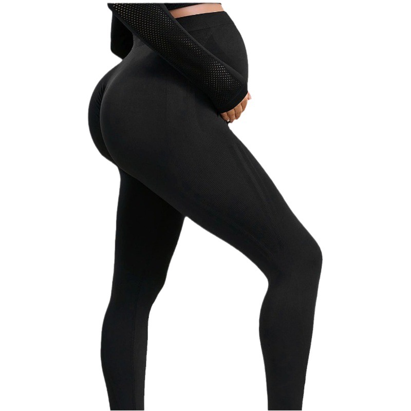 Cross-Border Pocket Yoga Pants for Women, High-Waisted, Butt-Lifting, Slim-Fit, Naked-Feel Peach Butt Sports Leggings, Maternity Pants
