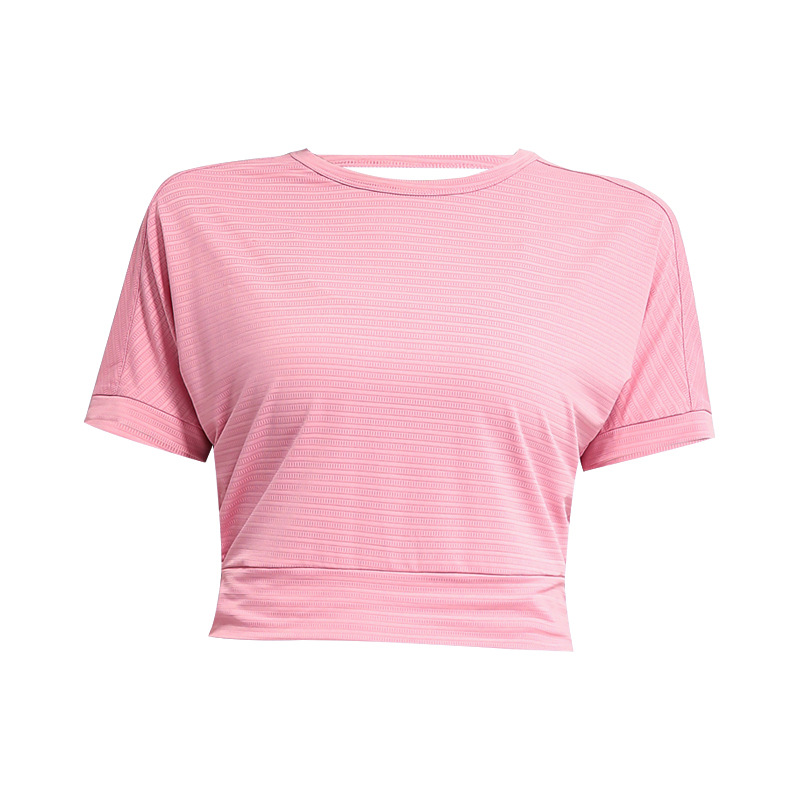 Picture of European and American Summer Fitness Clothes Loose Breathable Sports T-shirt Women's Running Yoga Top Jacquard Short-sleeved New