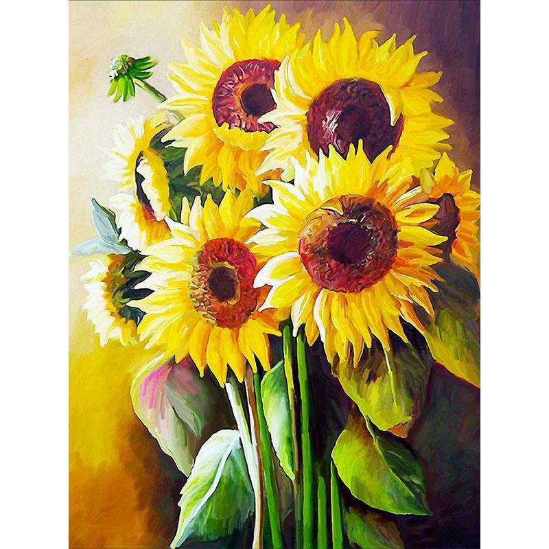 Explosions 5d full diamond painting yellow flower sunflower pattern diy round diamond embroidery foreign trade new