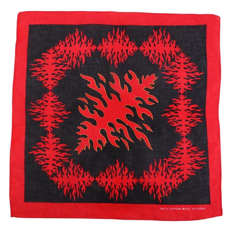 European and American Halloween Flame Skull Printed Square Scarf Outdoor Riding Sports Hip Hop Ghost Head Cotton Scarf Wholesale