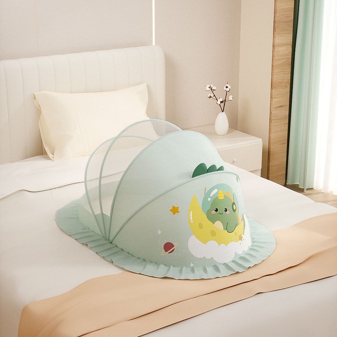 Picture of Cartoon Baby Mosquito Net Baby Small Bed Full Cover Yurt Children Foldable Universal Infant Mosquito Cover