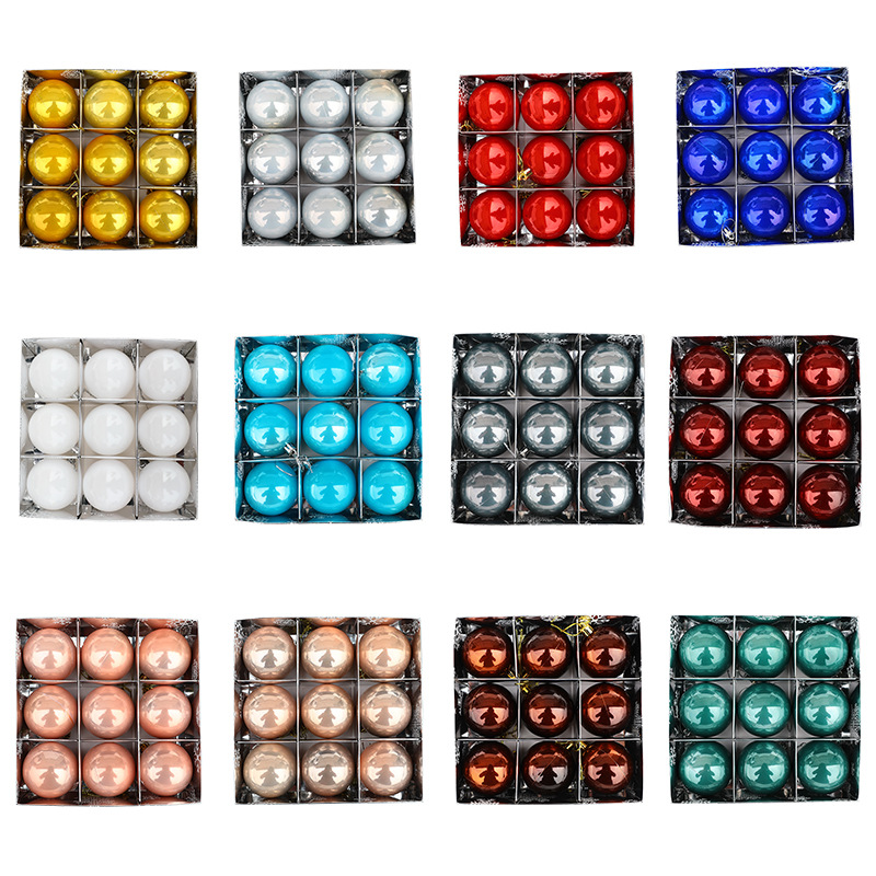 Christmas pearl ball gift box Christmas tree decorations window decoration pendant electroplating ball cross-border wholesale supply
