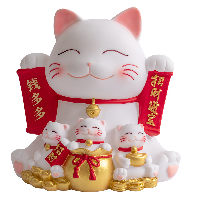Picture of Lucky Cat creative vinyl piggy bank drop-resistant large capacity change piggy bank can save student gift ornaments