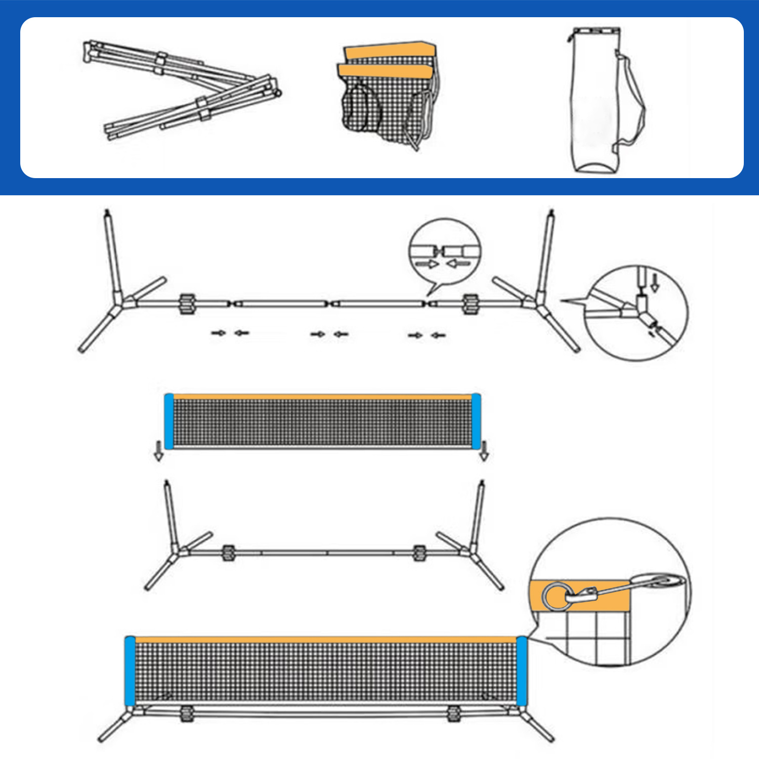 Picture of Amazon Metalframepickleballnet Portable Pickleball Net Rack Tennis Net Rack Cover Outdoor
