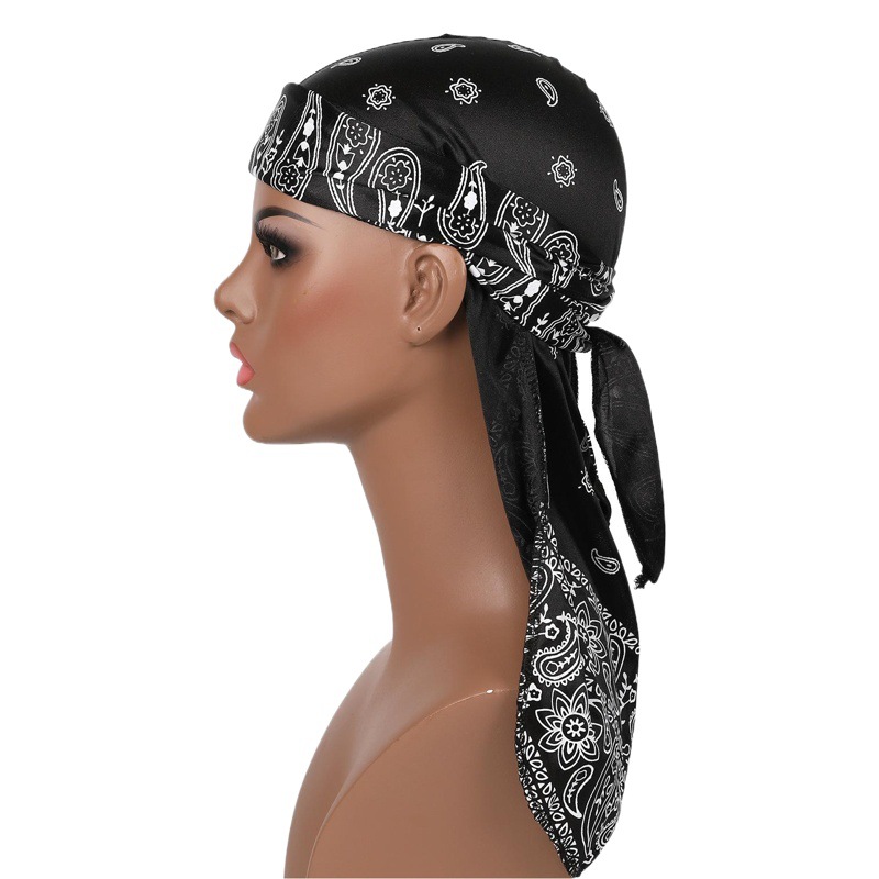 Amazon Explosions Amoeba Imitation Silk Long Tail Pirate Hat Baotou Hat Hip Hop Cloak Hat DURAG