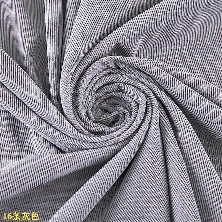 Light gray 16 pit Nylon polyester corduroy coat hat non-elastic composite corduroy 16 Nylon polyester corduroy in stock