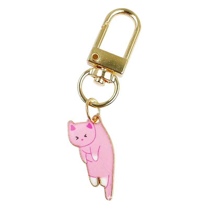 Creative cute alloy kitten pendant mini car keychain decorative pendant spot wholesale Taobao gifts