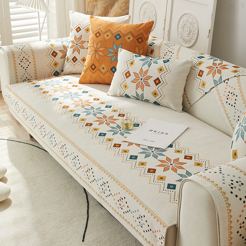 Chenille Sofa Cushion Four Seasons Universal Non-slip Nordic Simple Sofa Cover Bohemian Cloth Cover