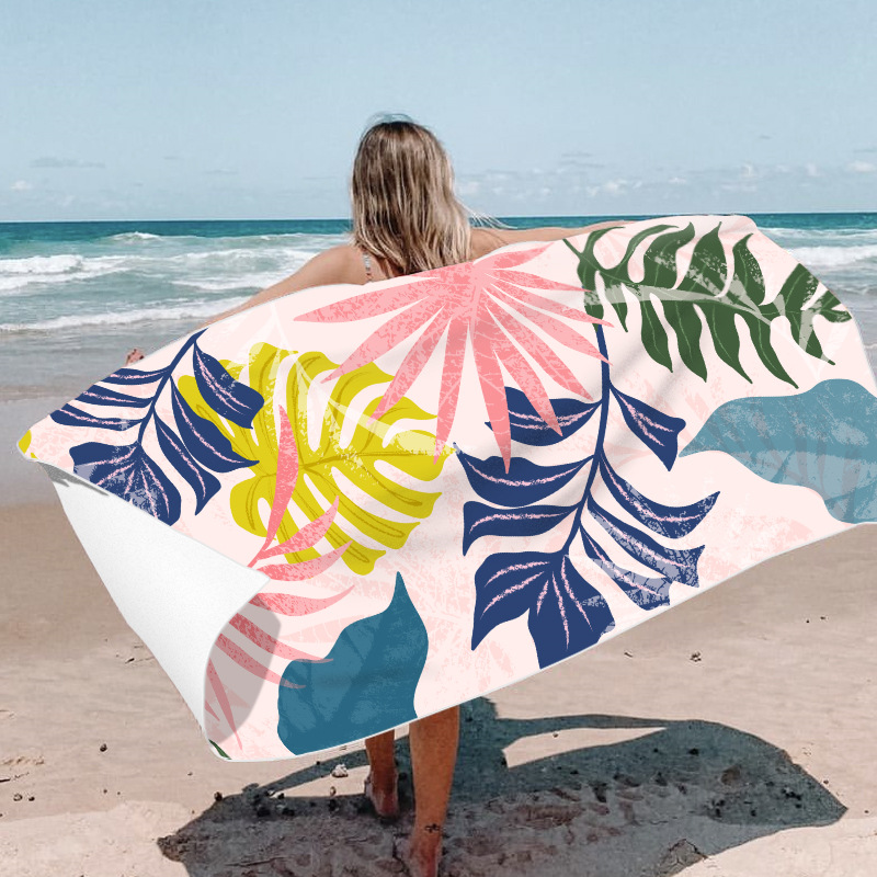 Picture of New Cross-Border Amazon European and American Double-Sided Velvet Quick-Drying Bath Towel Customizable Printed Towel Beach Swimming Beach Towel