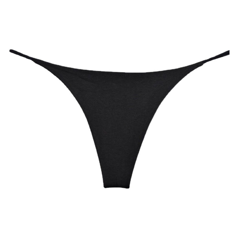 Jade Fragrant Pavilion New Version Double-Layer Thin Strap Thong Low Waist Low Waist Underwear Double-Layer Bikini Cotton Underwear for Women