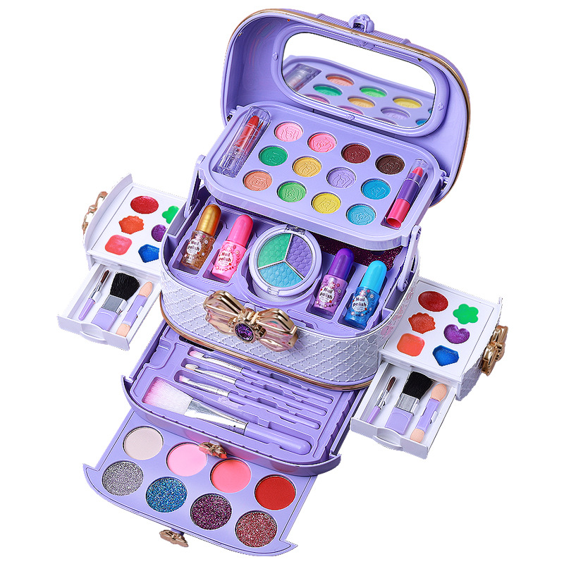 Picture of Children's Girl Princess Makeup Box Cosmetic Eye Shadow Nail Polish suit Gift Box Cross-border Amazon New Toys