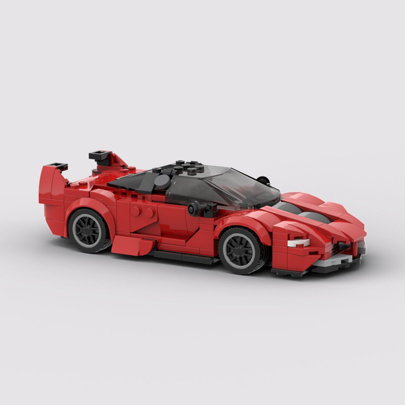 Picture of MOC blocks compatible with Lego 8-car Ferrari FXXK V2 super race car speed series Boys