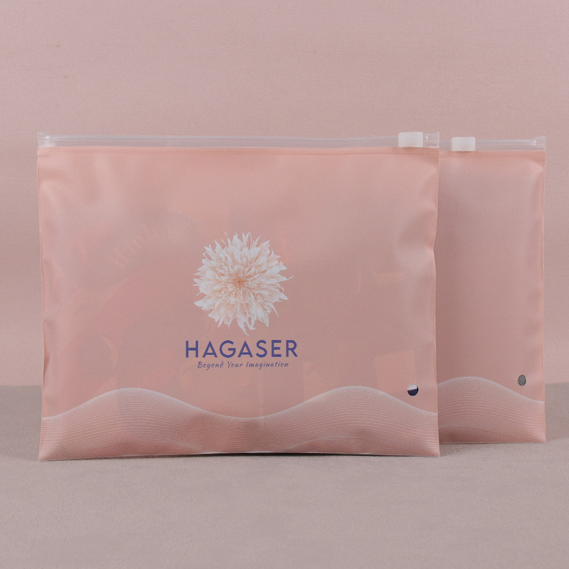 Printed LOGO underwear clothing packaging bag socks translucent storage plastic self-sealing bag CPE underwear zipper bag