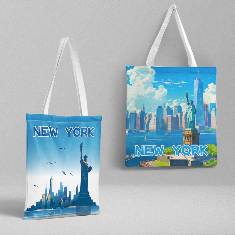 New York Canvas Bag 36x 39cm American City Travel Commemorative Shoulder Bag Handbag Ins Style Shopping Bag