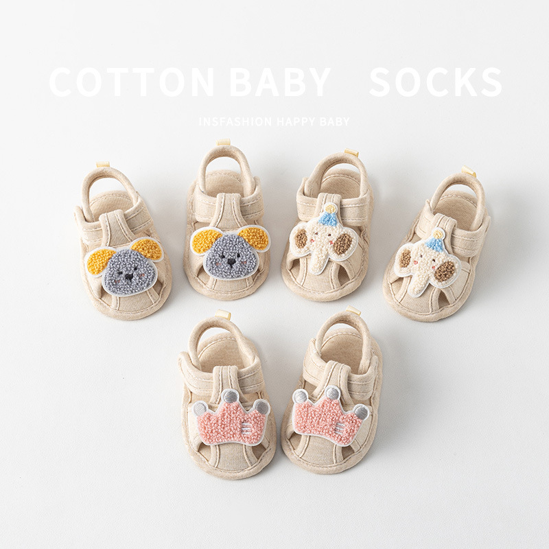 Newborn Baby Shoes Baby Men and Women Spring and Summer 0-3 Years Old Indoor Soft-Soled Non-Slip Toddler Floor Shoes Sandals
