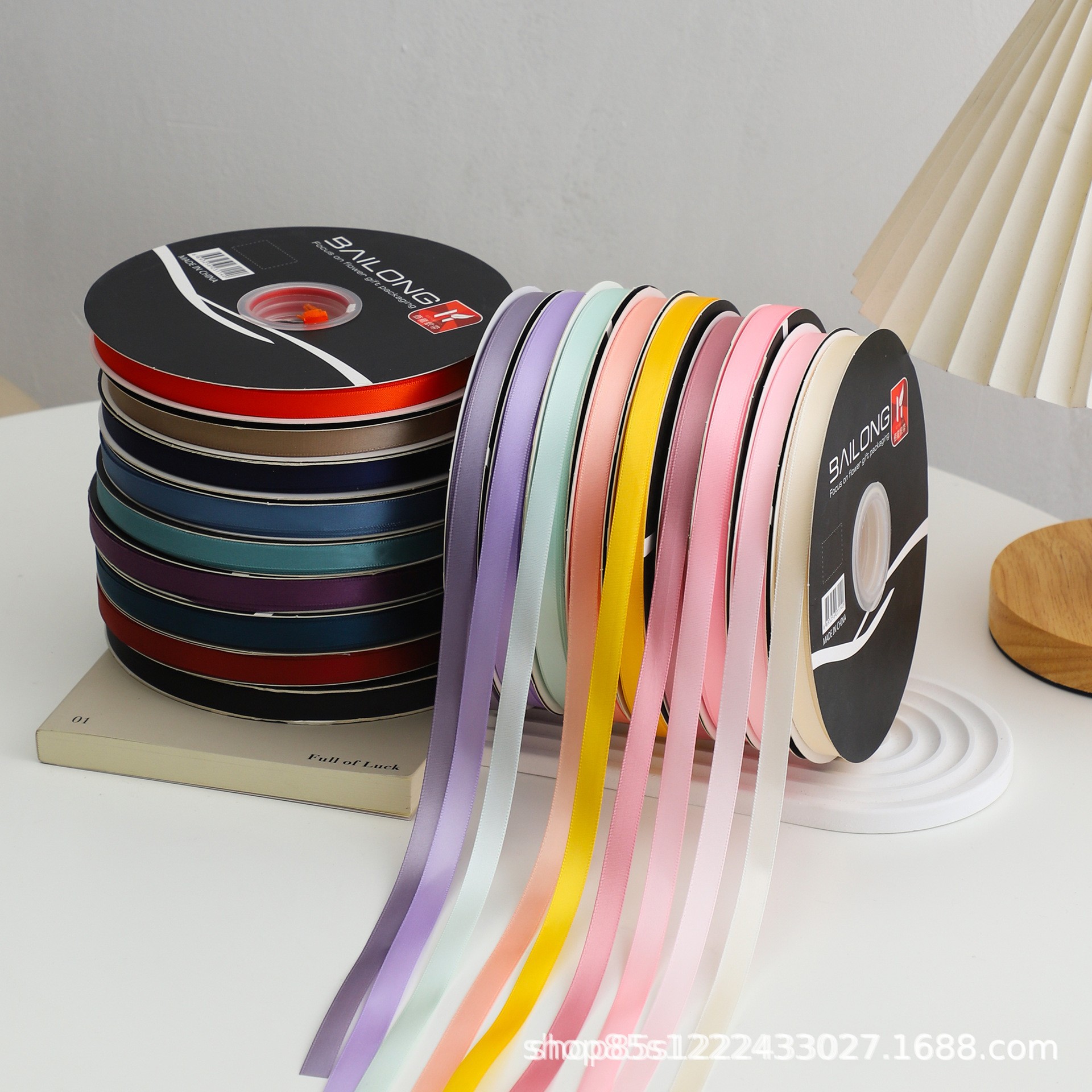 1cm ribbon solid color polyester ribbon flower packaging ribbon cake baking packaging tape DIY decorative tape