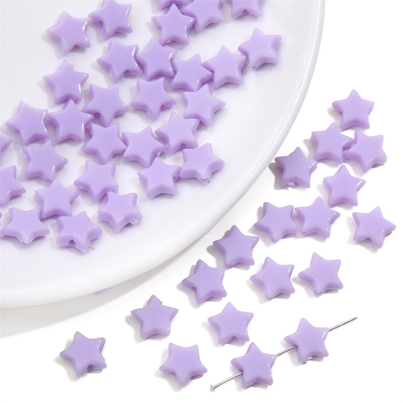 Picture of 10mm acrylic solid color five-pointed star beads beads DIY handmade bracelet necklace jewelry material accessories