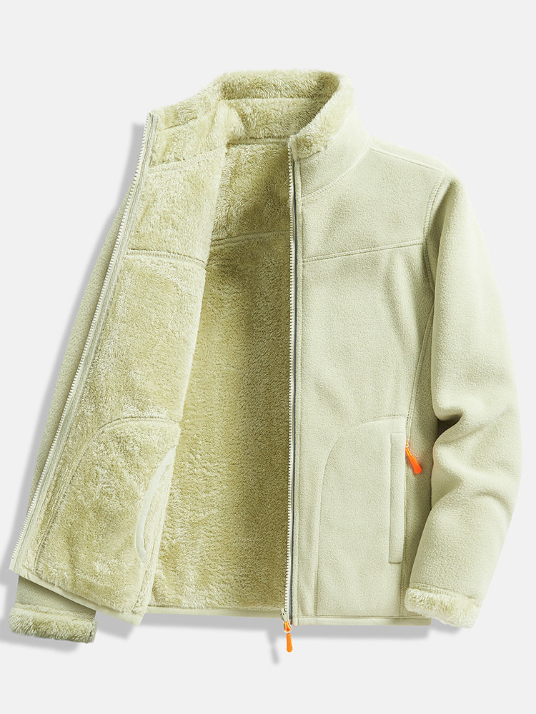 Outdoor Fleece Clothes Women's Coat Fleece Top Autumn and Winter Fashion Brand Double-sided Wear Thickened Coral Fleece Sweater Cardigan