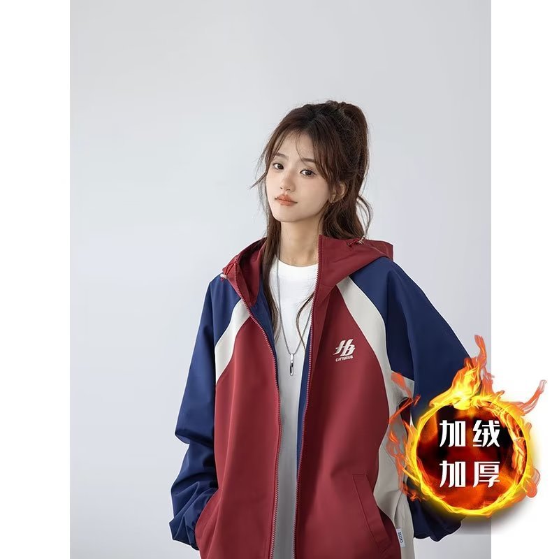 Picture of Cross-Border Waterproof Jacket for Women New American Retro Contrasting Color Sports Baseball Uniform Loose Casual Jacket Trendy and Windproof