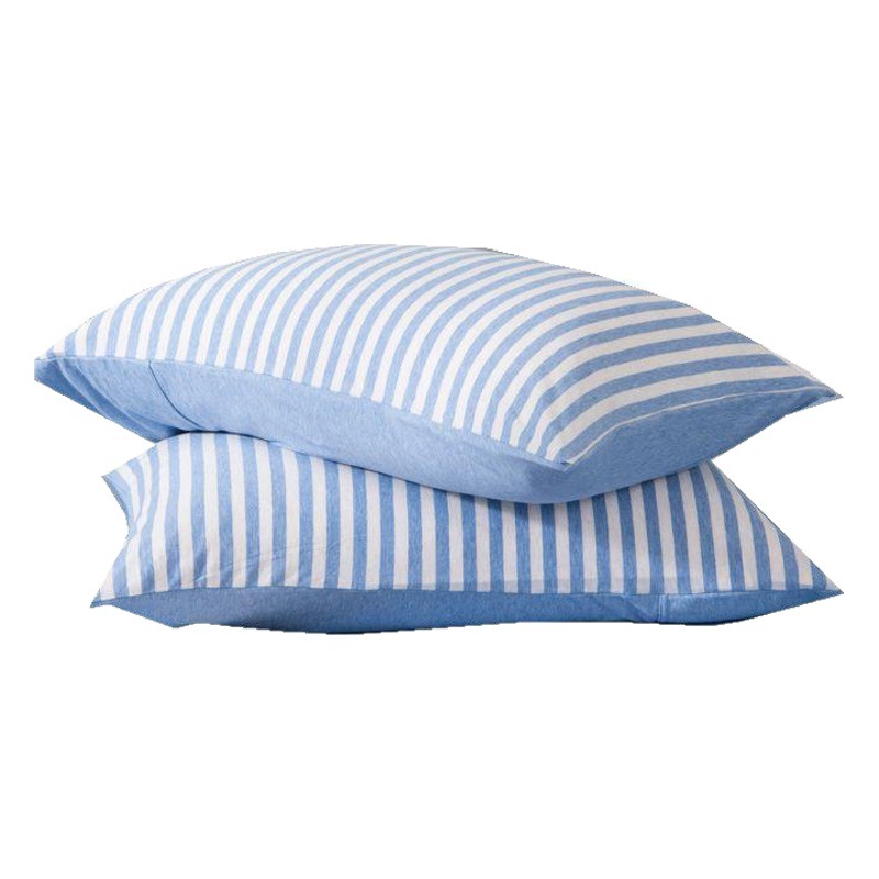 Unprinted Cotton Single Pillowcase Japanese Knitted Tianzhu Cotton Pillowcase Simple Cotton Striped Comfortable Pillowcase Pair Set