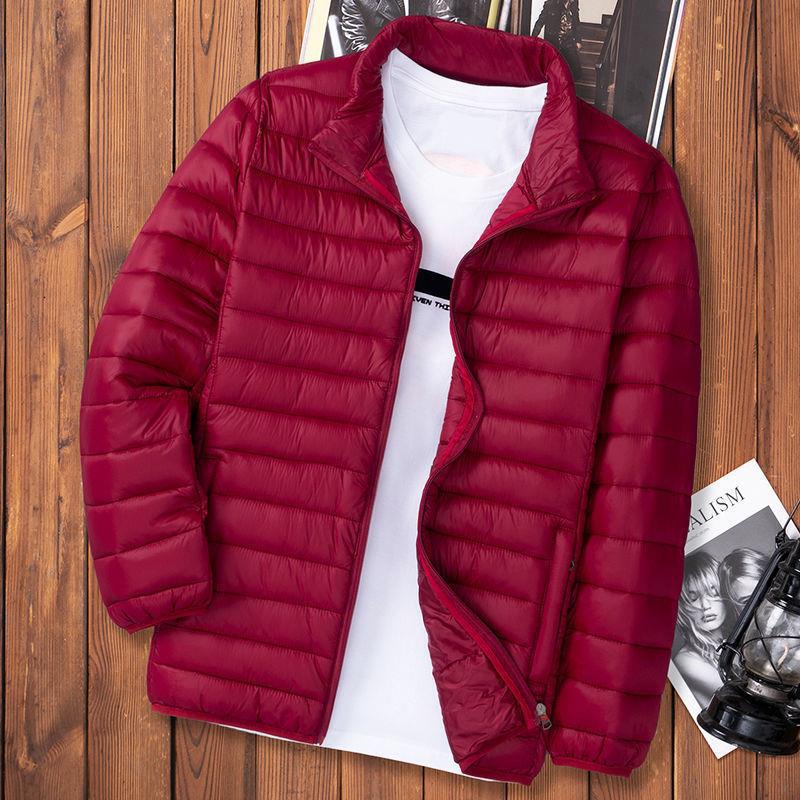 Picture of Light Down Cotton-padded Jacket Men's Autumn and Winter Cotton-padded Jacket New Short Vertical Collar Men's Casual Hooded Plus Size Lightweight Jacket