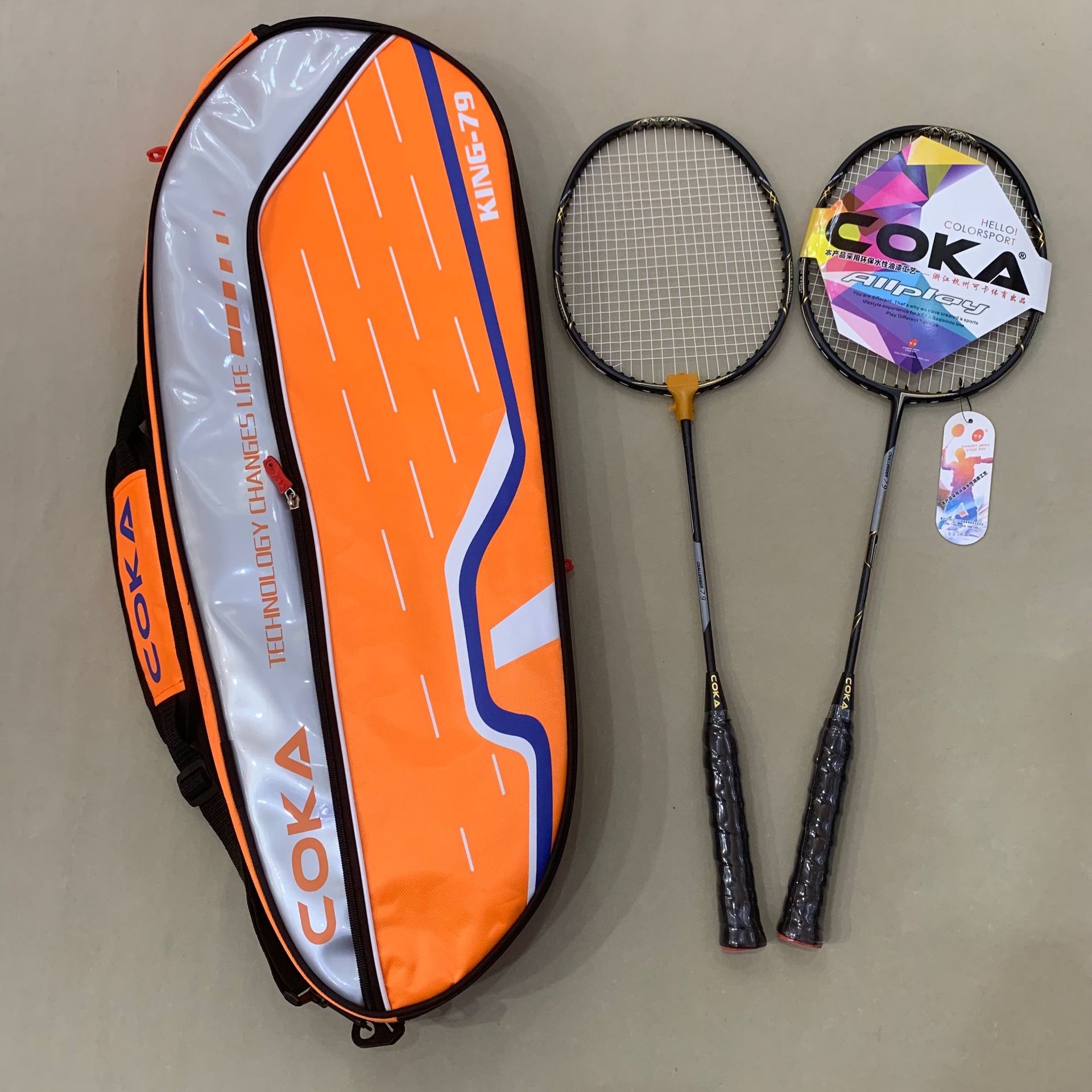 Picture of Keka carbon badminton racket adult student professional training double racket ultra-light carbon fiber badminton racket wholesale