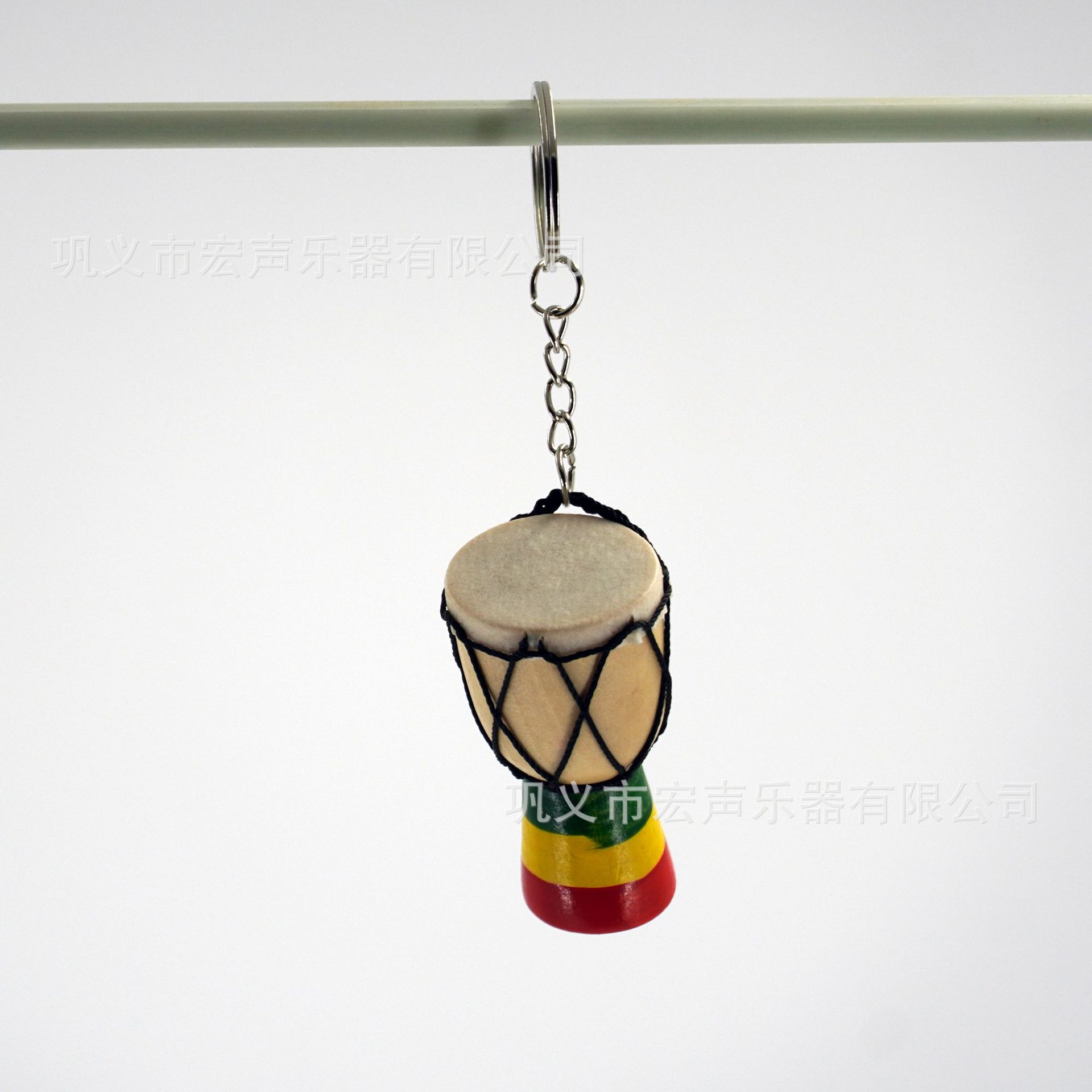 Picture of African Drum Pendant African Tambourine Necklace Jewelry Travel Gift Souvenir Solid Wood Handmade Sheepskin Sewing