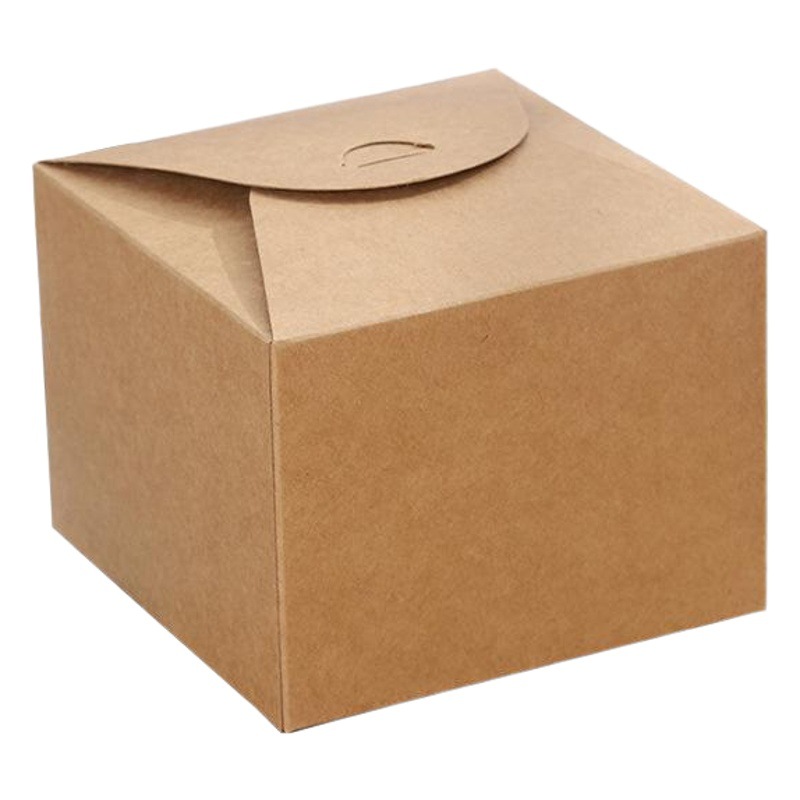 Creative New Square Pastry Box Kraft Paper Cake Box Cookie Nougat Egg Yolk Pastry Packaging Box