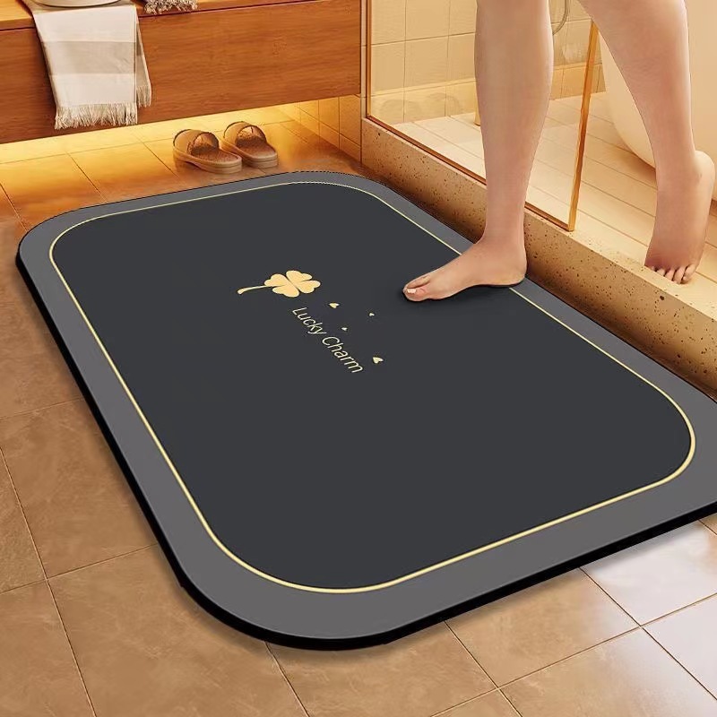 Diatom Mud Quick-drying Soft Floor Mat Bathroom Toilet Door Absorbent Non-slip Foot Mat Kitchen Toilet Home Carpet