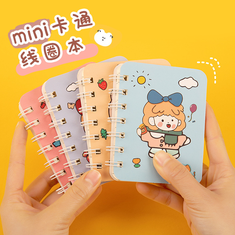 Picture of ins Creative Korean Coil Cartoon Mini Book Girl's Heart Cute Easy Pocket Learning Notebook T