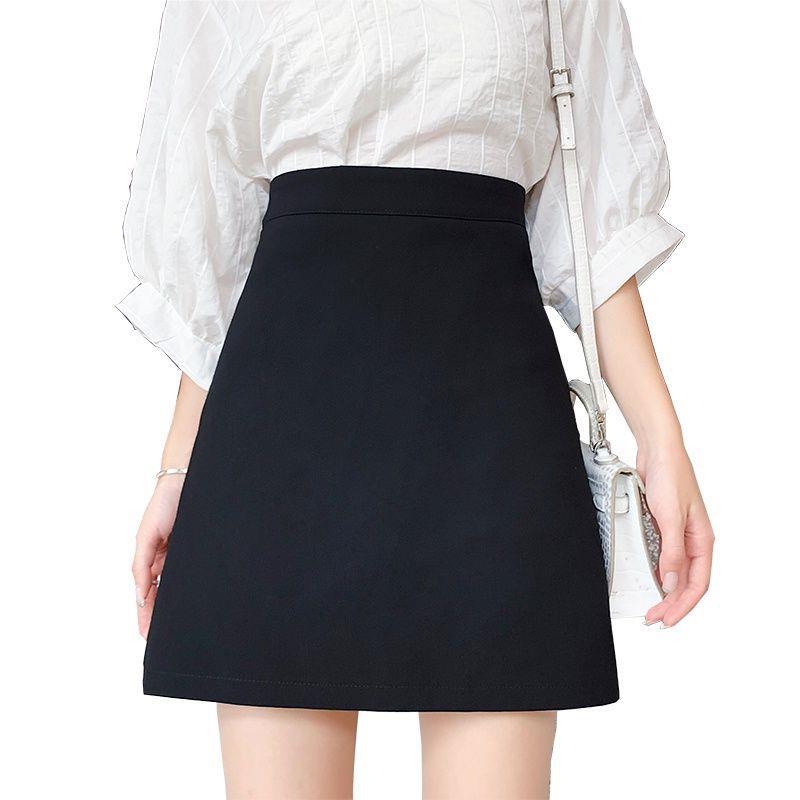 Short Skirt for Women Spring and Summer 2021 New Suit Hip-covering A-line Skirt Black High-waist Professional Workwear Anti-exposure Skirt