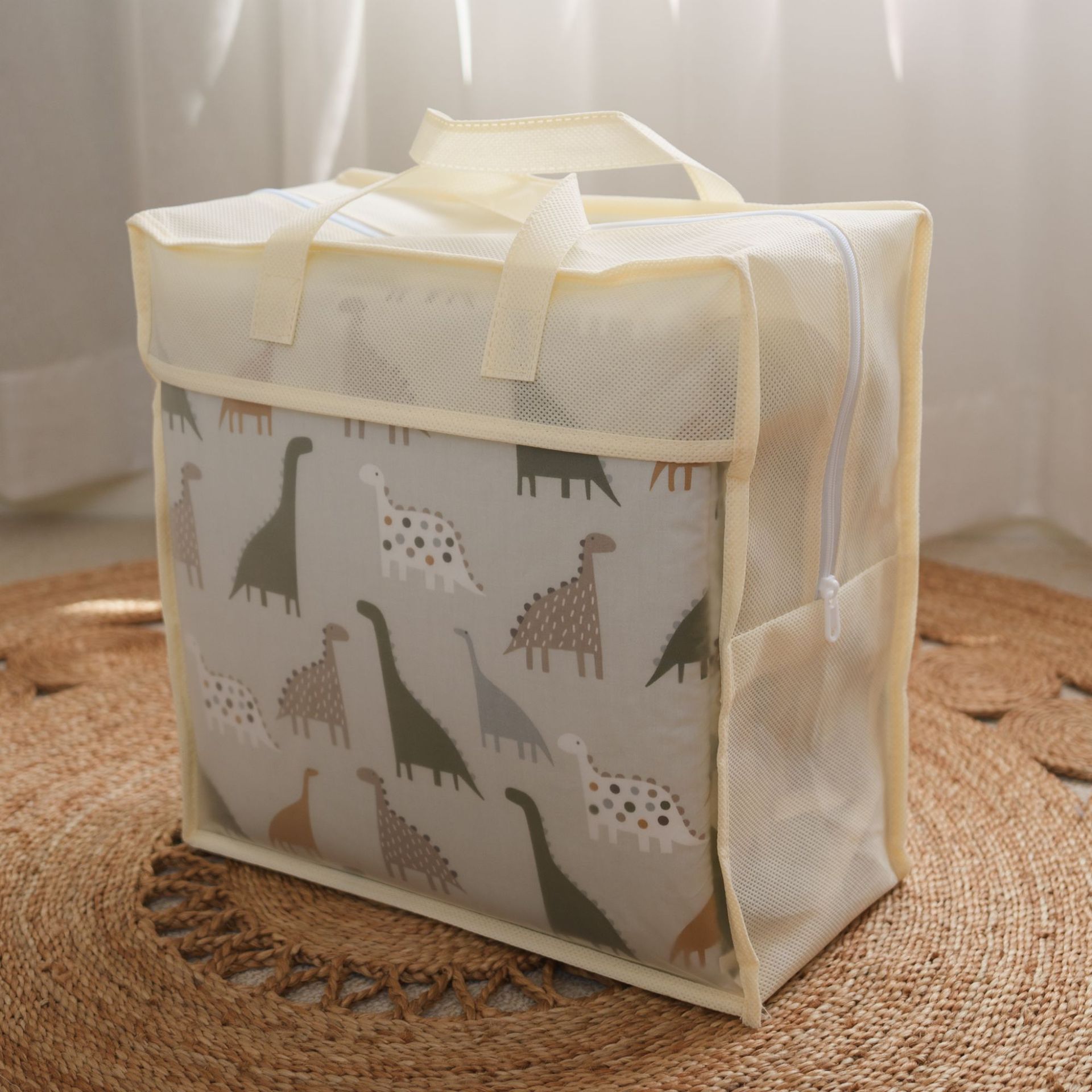 Picture of Baby crib newborn bedding anti-collision fence cotton gray dinosaur 30*30*6 whole wash