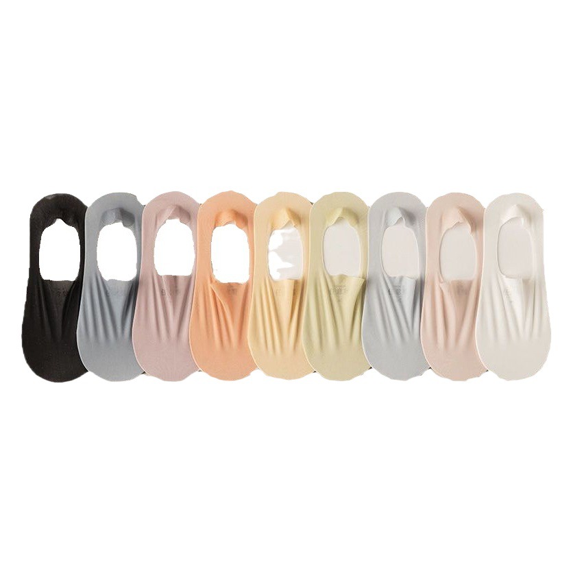 Boat socks women's summer ultra-thin cotton bottom shallow mouth invisible socks women's silicone non-slip with ice silk summer