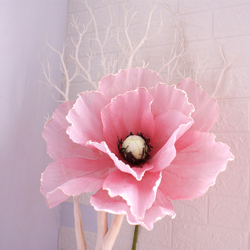 Picture of Large Artificial Poppy Flower Wall Decoration for Wedding Aisle, Window Display, and Festive Atmosphere