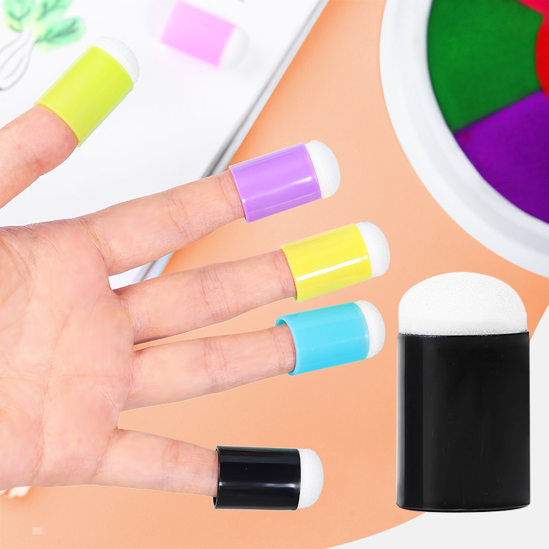 Children's Graffiti Finger Sponge Drawing Tools Finger Set Sponge Kindergarten Hand-painted Smear Sponge Seal Wholesale