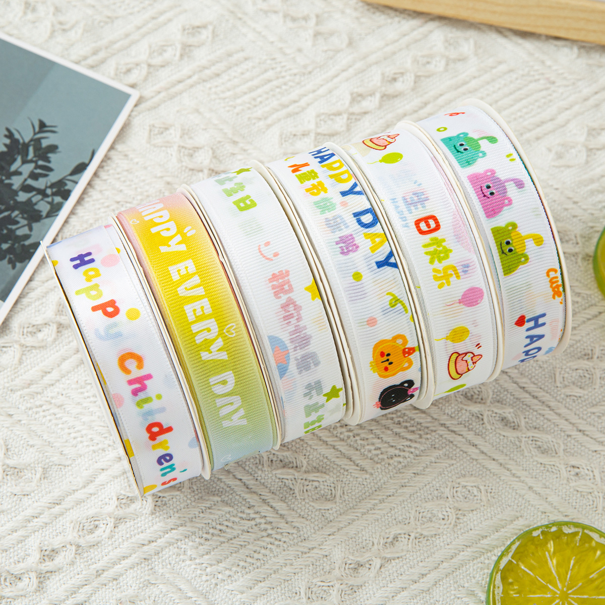 Copyright New Children's Day Ribbon Cute Cartoon Cake Ribbon 2cm Roll Ribbon Bow Ribbon