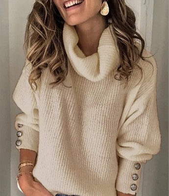 Picture of 2023wish cross-border autumn and winter European and American foreign trade women's clothing high collar sweater jacket in stock