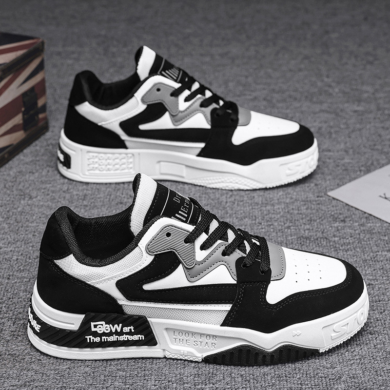 Men's Shoes 2025 New Spring Breathable Black and White Panda Board Shoes Men's Casual Sports Thick Sole Increased Mesh Tide Shoes