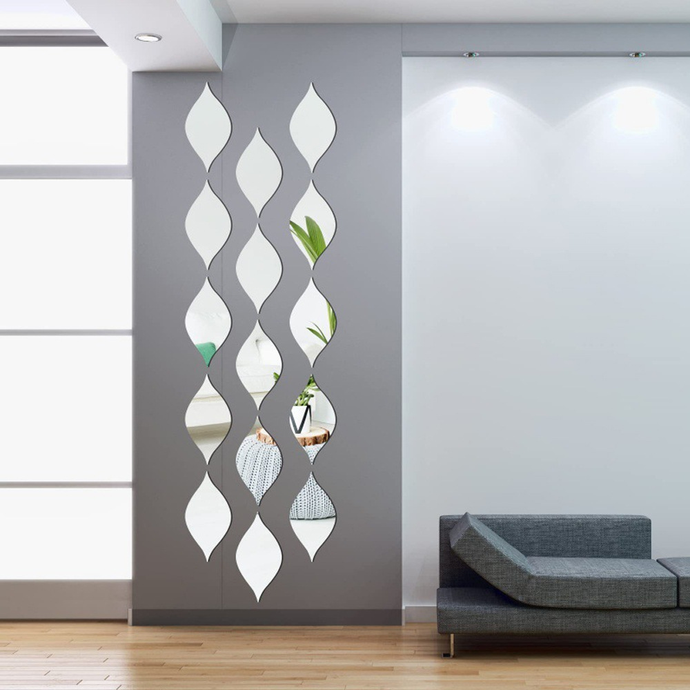 Cross-border Water Drops Acrylic Mirror Wall Stickers Decorative Teardrop Mirror Self-adhesive Living Room Background Wall Diamond Stereoscope